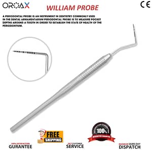 Dental William Probe Teeth Depth Measuring Periodontal Instruments