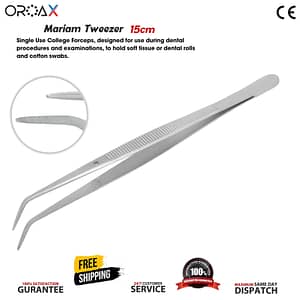 Dental Mariam Tweezer 15cm Teeth Bracket Positioning Thumb Dressing Forceps