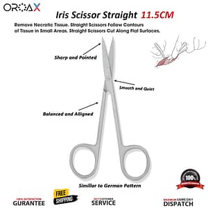 Surgical Iris Scissor 11.5cm Straight