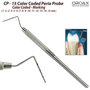 Dental Periodontal Probe CP15 Color Coaded-Marking Single Ended