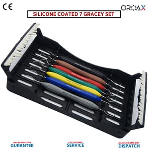 Dental Gracey Curettes Perio Hygienist Scalers Silicone Handle 7pcs