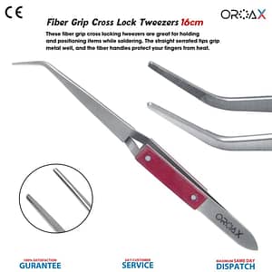 Self Closing Forceps Curve 6.5" with Wooden Grip