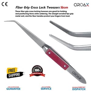 Fiber Grip Cross Lock Tweezer 16cm