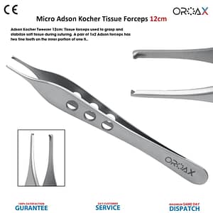 Micro Adson Kocher Forceps 12cm Tissue Grasping Surgical Instruments