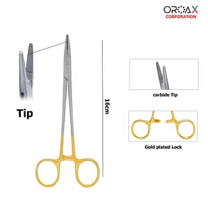 Castroviejo Mayo Hegar Needle Holder TC 16cm Tissue Holding Tool