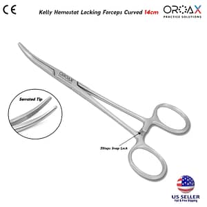 Kelly Hemostat Locking Forceps Curved 14cm