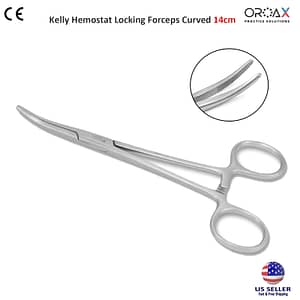 Kelly Hemostat Locking Forceps Curved 14cm