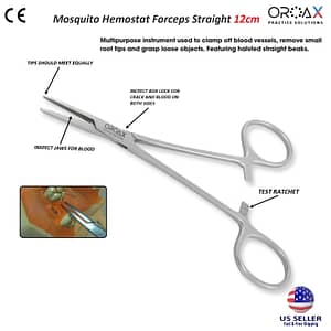 Mosquito Hemostat Forceps 4.75" STRAIGHT