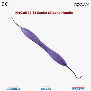 Dental McCall Scaler 17/18, Détartreur McCall 17/18 pour l'élimination du tartre supra-gingival, Raspador Dental McCall 17/18 para la eliminación del cálculo supra-gingival, McCall 17/18 Scaler zur Entfernung von supragingivalem Zahnstein, Scalpello Dentale McCall 17/18 per la rimozione del tartaro sopragengivale, Raspador Dental McCall 17/18 para remoção de tártaro supra-gengival