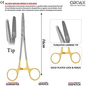 Olsen Hegar Needle Holder TC 16cm