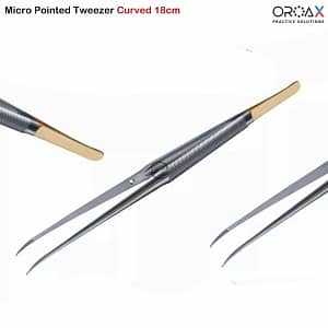 Micro Pointed Tweezer Curved 18CM Dressing Forceps Serrated Surgical Tools