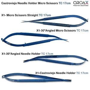 Castroviejo Needle Holder Micro Scissors Surgical 4Pcs Set