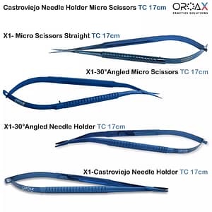 Castroviejo Needle Holder Micro Scissors Surgical 4Pcs Set