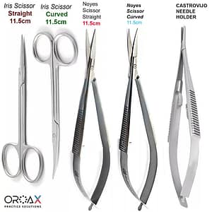 Micro Castroviejo Needle Holder & Iris Noyes Scissors Set