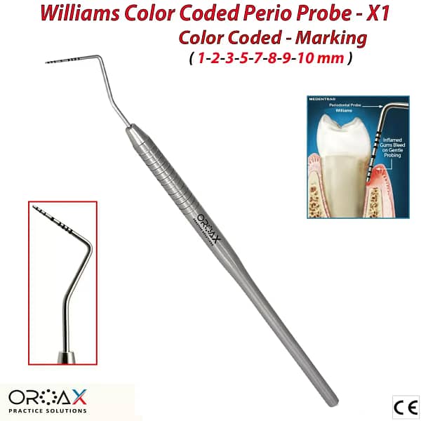 Dental William Probe Teeth Depth Measuring Periodontal Instruments