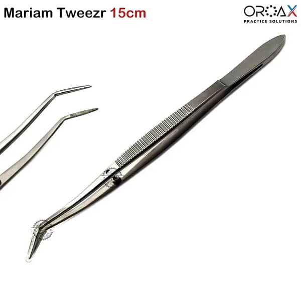 Dental Mariam Tweezer 15cm Teeth Bracket Positioning Thumb Dressing Forceps