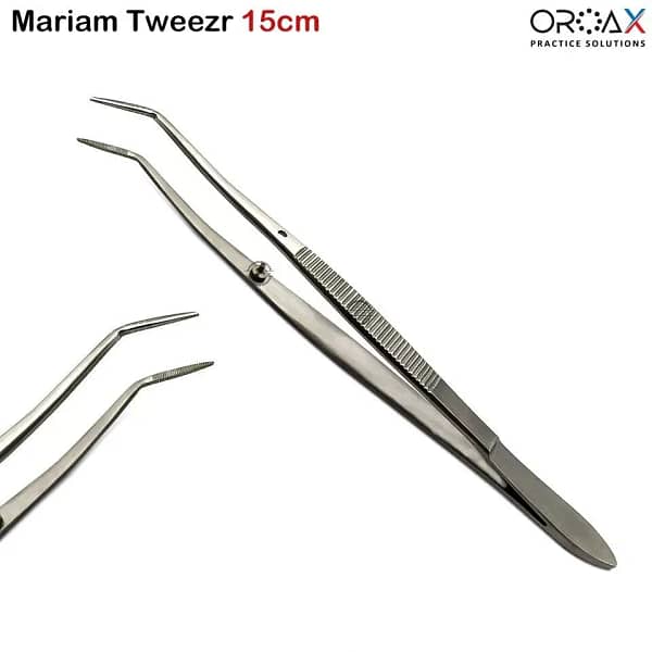 Dental Mariam Tweezer 15cm Teeth Bracket Positioning Thumb Dressing Forceps