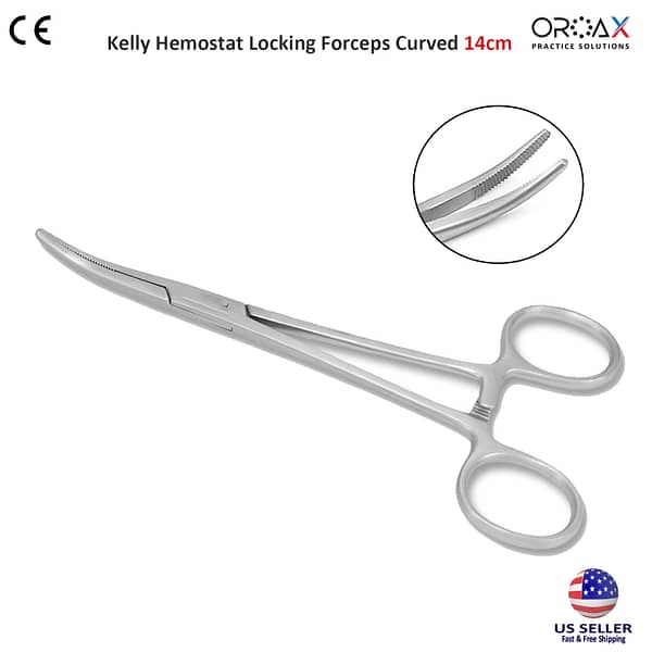 Kelly Hemostat Locking Forceps Curved 14cm