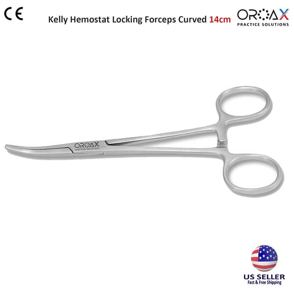 Kelly Hemostat Locking Forceps Curved 14cm