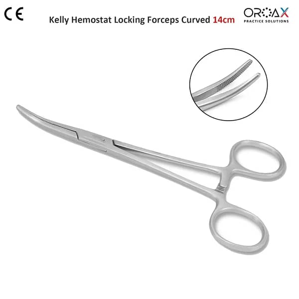 Kelly Hemostat Locking Forceps Curved 14cm
