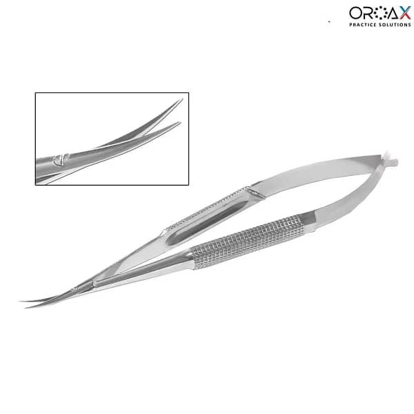 Micro Noyes Scissor Small Curved Spring Action Surgical Instruments
