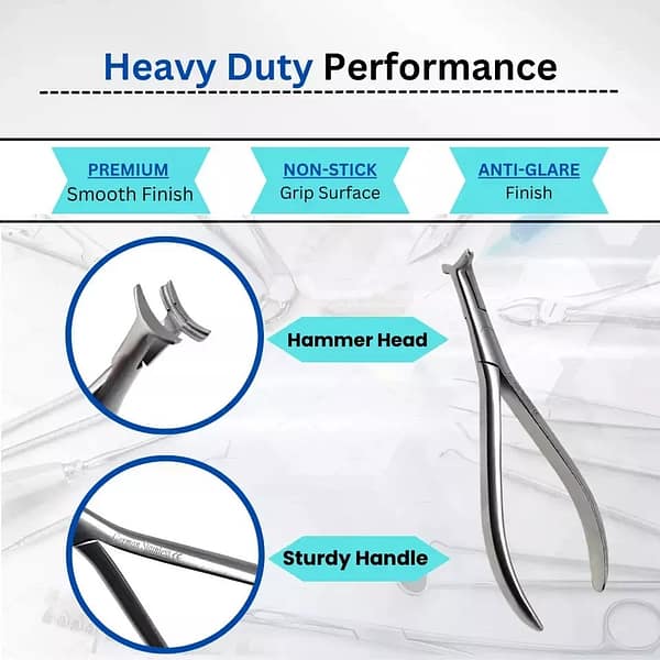 Orthodontic Hammer Head Pliers Cinch Back Niti Wire Dental Lab instruments 13.5cm
