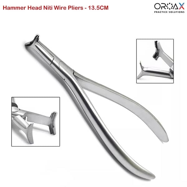 Orthodontic Hammer Head Pliers Cinch Back Niti Wire Dental Lab instruments 13.5cm