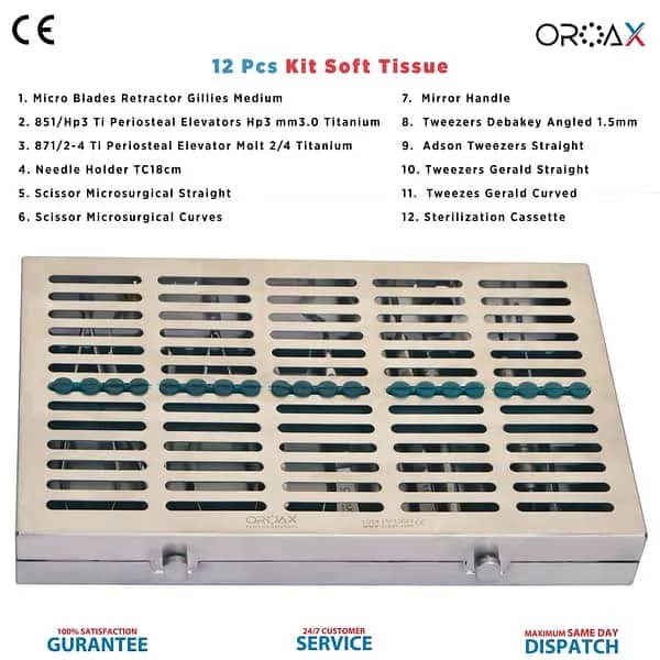 12pcs Soft Tissue Kit Dental Instruments