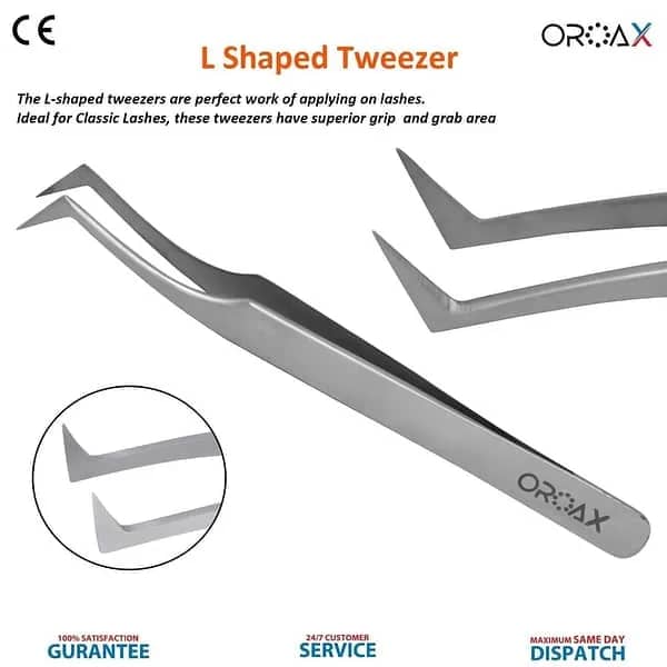 L Shaped Eyelash Tweezers