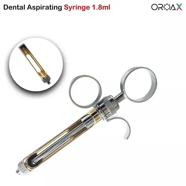 Dental Anesthetic Aspirating Syringe 1.8ml- New Three Ring Surgical Injection Tool for Dentists