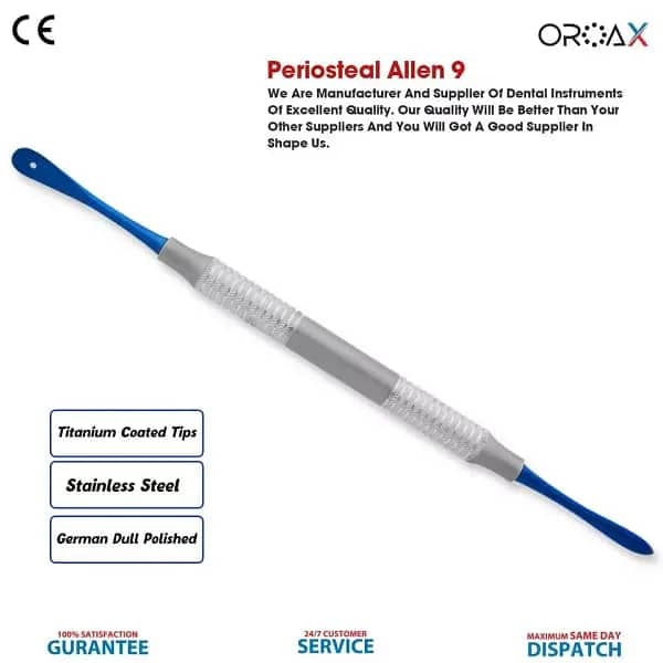 Dental Periosteal Molt 9 Elevator Blue Titanium Coted