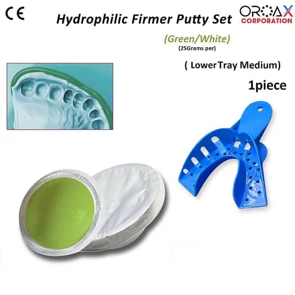 Dental Mould Impression Putty Teeth Silicon Mould Hydrophilic Firmer+ Medium Lower Tray