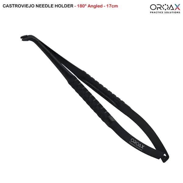 Portaagujas Castroviejo Needle Holder - 180° Angled - 17cm