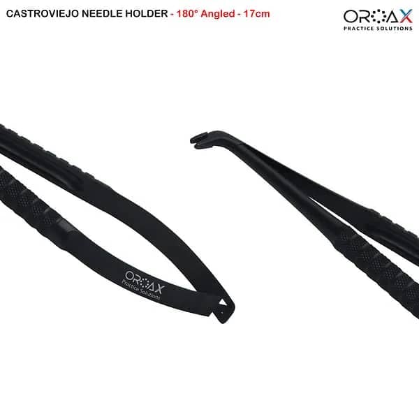 Portaagujas Castroviejo Needle Holder - 180° Angled - 17cm
