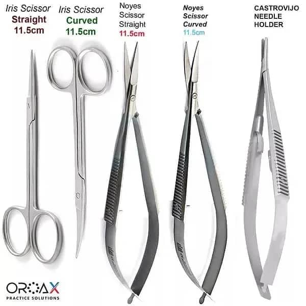 Micro Castroviejo Needle Holder & Iris Noyes Scissors Set