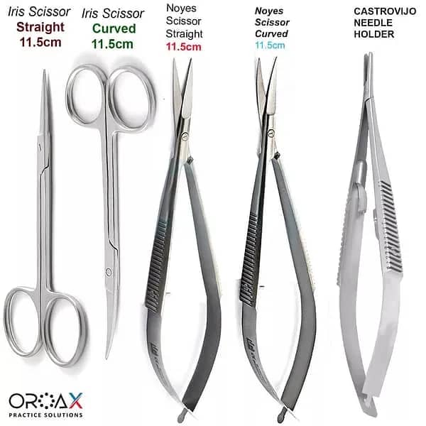 Micro Castroviejo Needle Holder & Iris Noyes Scissors Set