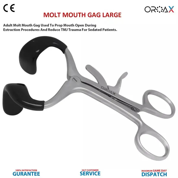 2pcs Molt Mouth Gag 3.5" & 5.5" Black Stainless Steel