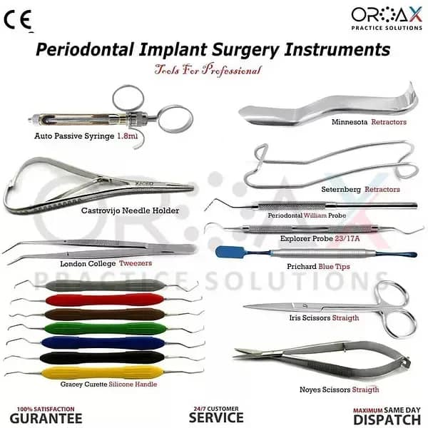 Kit de cirugía de Implante periodontal dentales 11 piezas